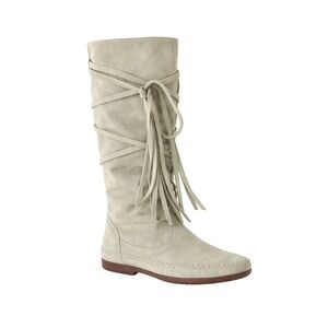 Womens Suede Over The Knee Boots Size 5.5 Moccasin Style Slouchy Festival Boho